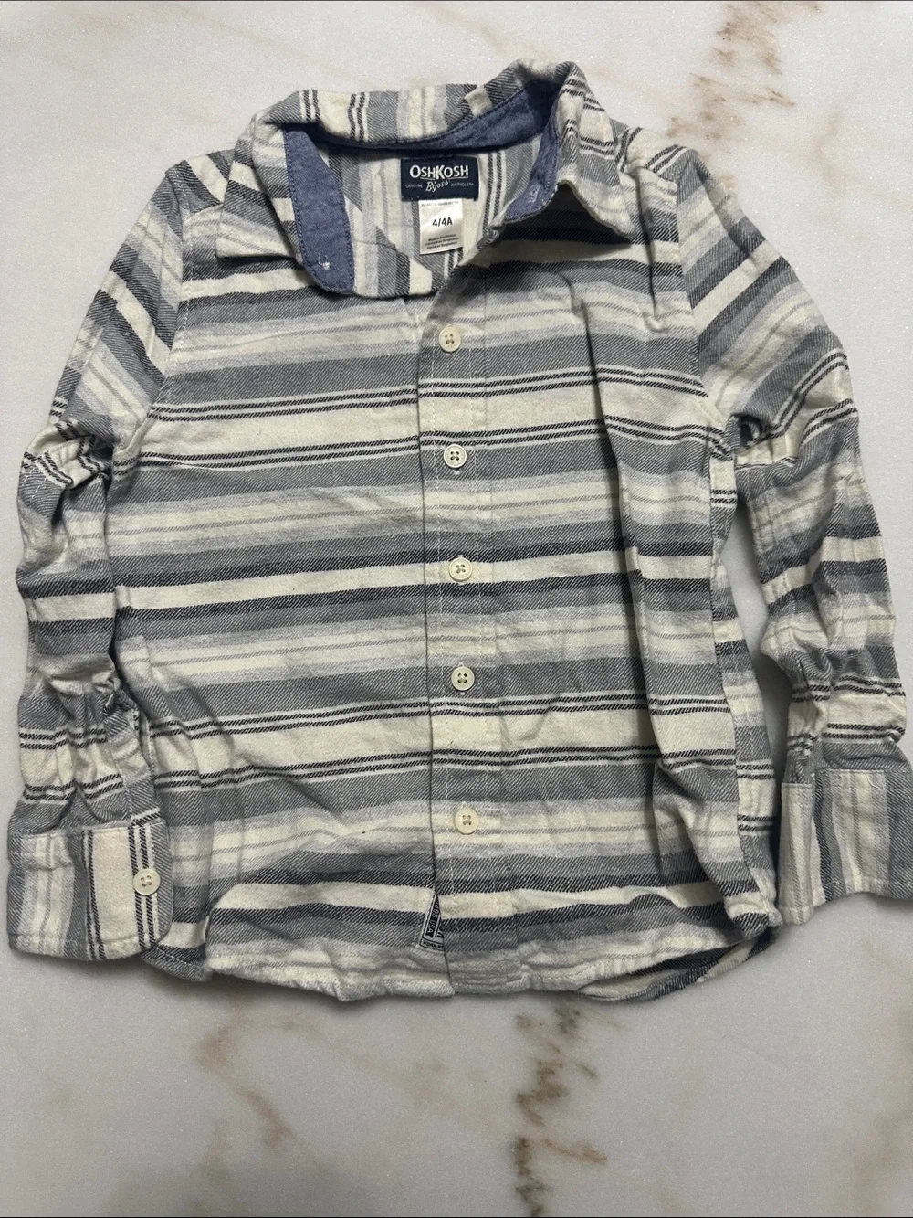 OshKosh B'gosh Striped Blue & White Button-Down Shirt